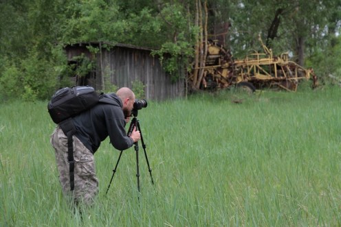 Shane photographing in Chernobyl 2012.  Photo: Kitten of Doom